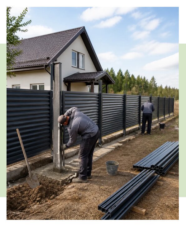 Строительство заборов под ключ с установкой в Ирбите