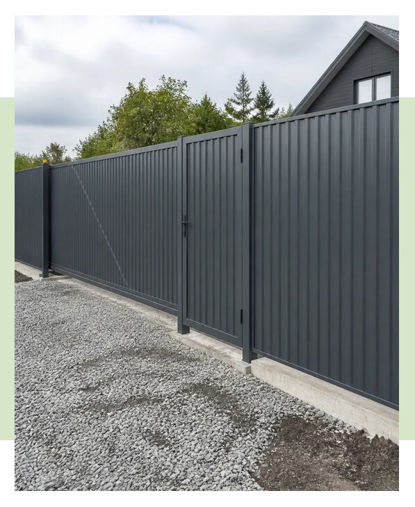 Забор из профнастила под ключ в Ирбите по цене от 2748 р. | ЗаборЭксеперт-Рбт