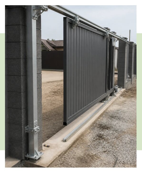 Изготовление и монтаж подвесных откатных ворот в Ирбите